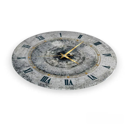 Gümüş Mozaik Desen Cam Saat Kırılmaz Cam Saat