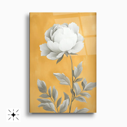 Beyaz Çiçekler İkili Set Cam Tablo