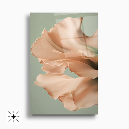 Pembe Yeşil Çiçek İkili Set Cam Tablo