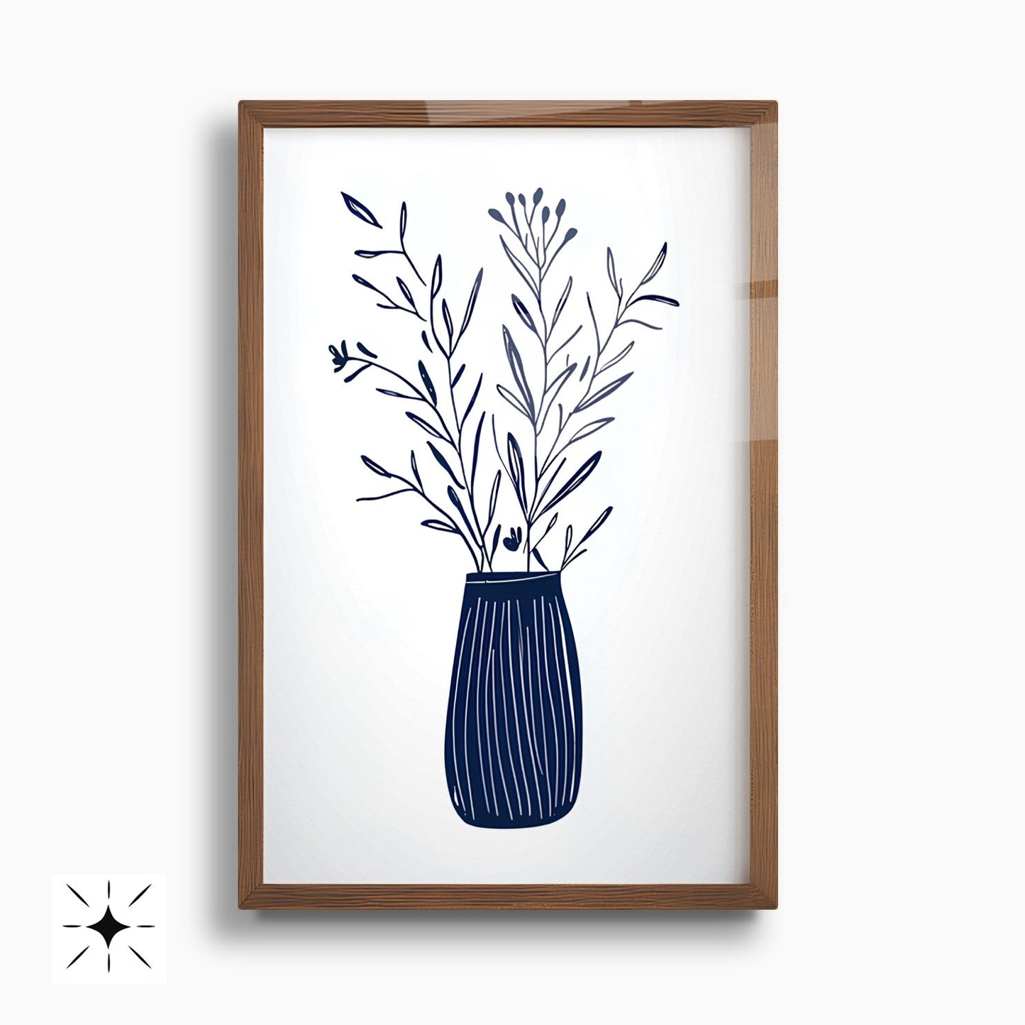 Minimal Çiçekler İkili Set Cam Tablo