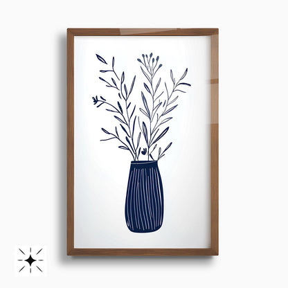 Minimal Çiçekler İkili Set Cam Tablo