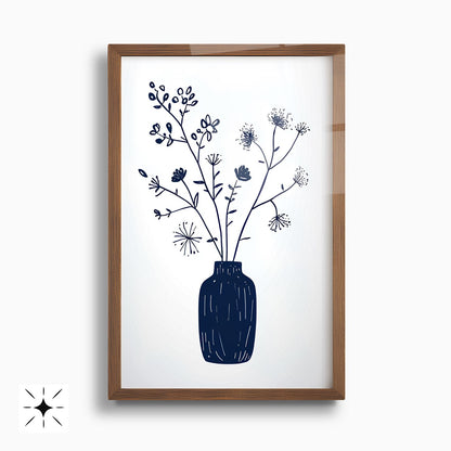 Minimal Çiçekler İkili Set Cam Tablo