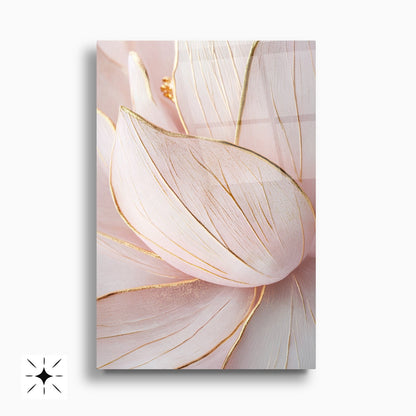 Pembe Gold Çiçekler İkili Set Cam Tablo