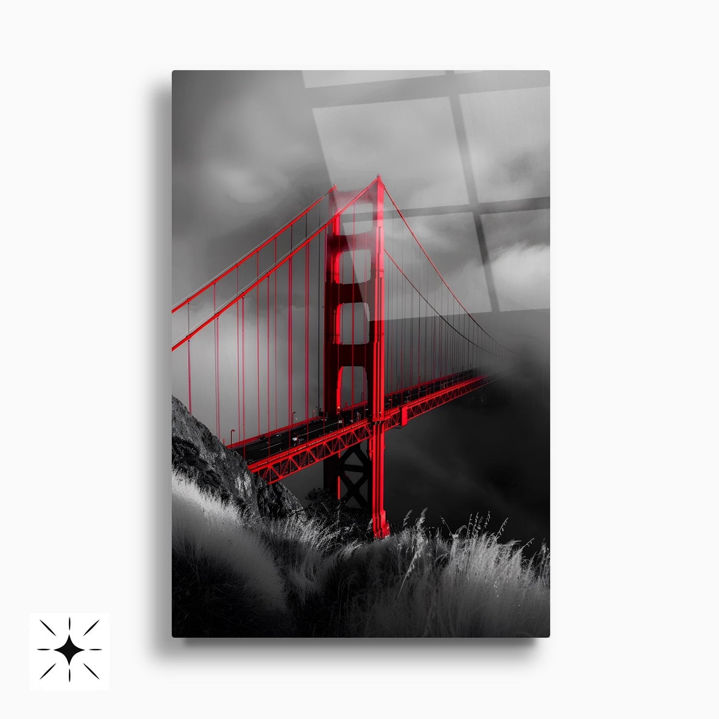 Kırmızı Detaylar İkili Set Cam Tablo