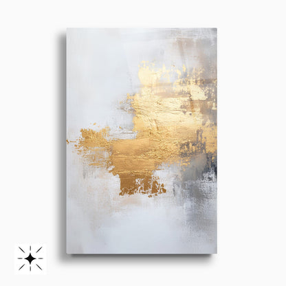 Soyut Gold İkili Set Cam Tablo