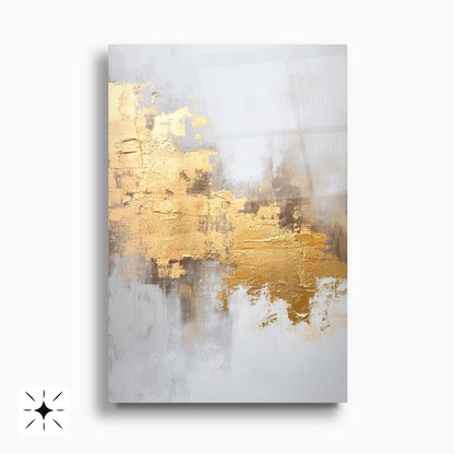 Soyut Gold İkili Set Cam Tablo