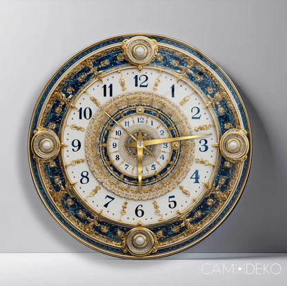 İnci Detaylı Gold Cam Saat Kırılmaz Cam Saat