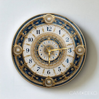 İnci Detaylı Gold Cam Saat Kırılmaz Cam Saat