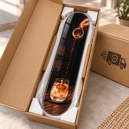 CAMDEKO güvenli paketleme - kahve akışlı Skate Board cam tablo