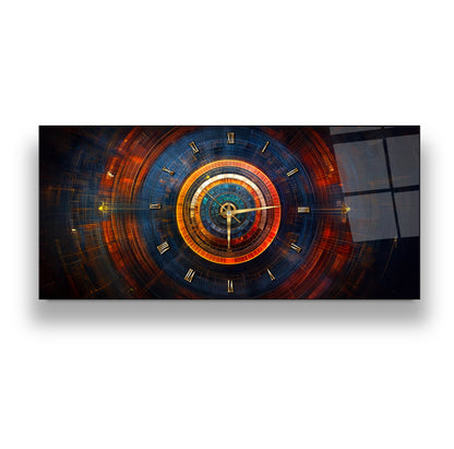 Soyut Etnik Desenler Cam Duvar Saati