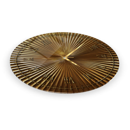 Metalik Soyut Gold Cam Saat
