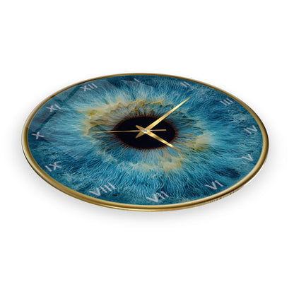 Mavi Göz Bebeği İris Cam Duvar Saati