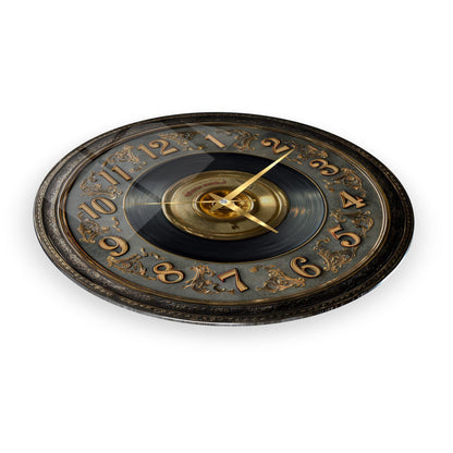 Gold Detay Taş Plak Cam Duvar Saati