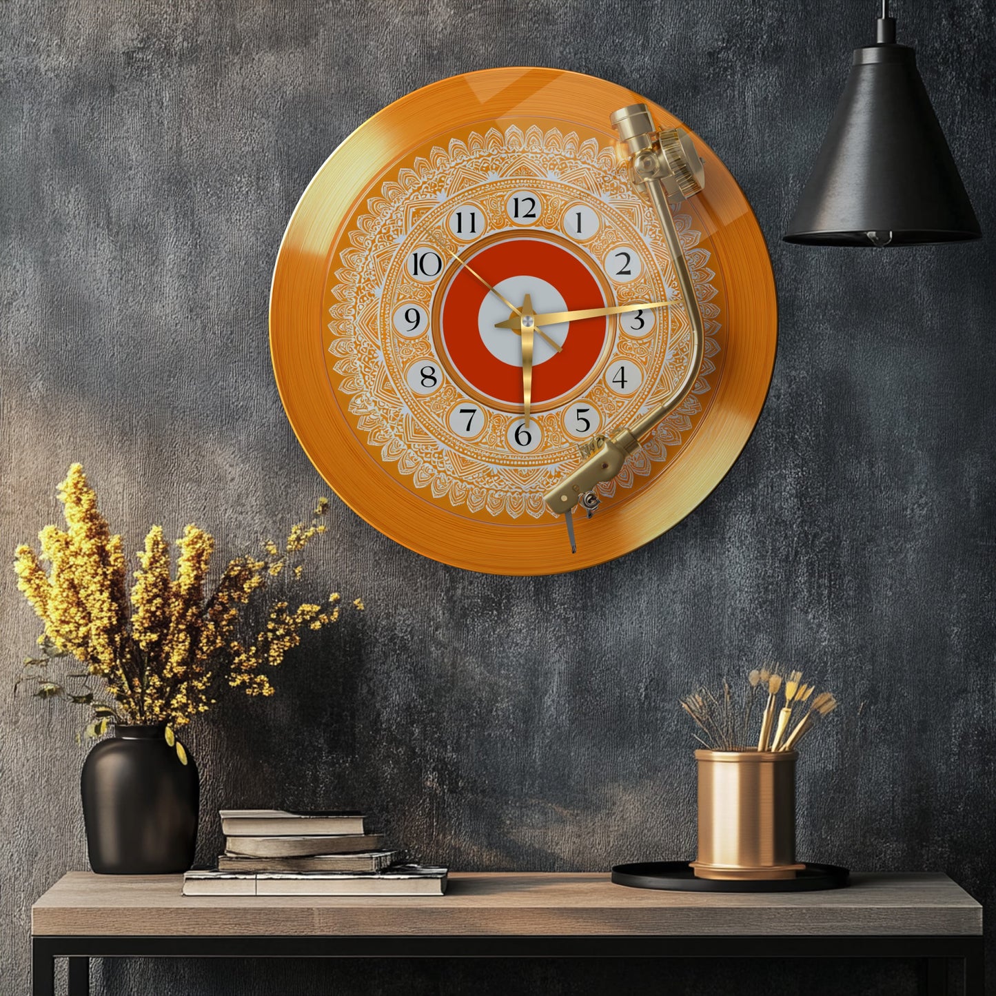 Nostaljik Plak Cam Duvar Saati