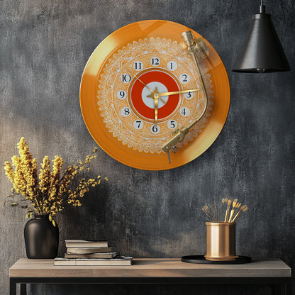 Nostaljik Plak Cam Duvar Saati