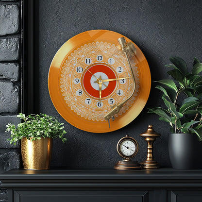 Nostaljik Plak Cam Duvar Saati