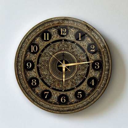 Gold Detay Cam Duvar Saati