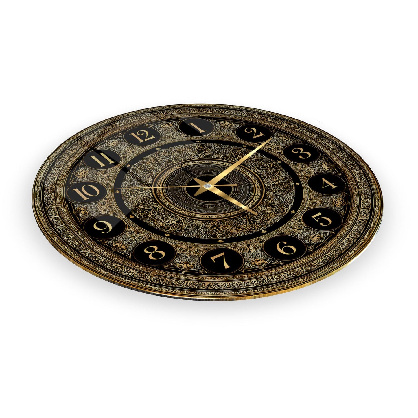 Gold Detay Cam Duvar Saati