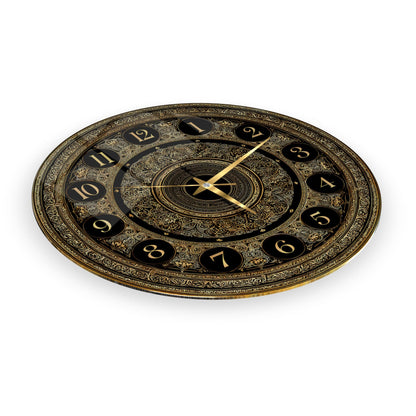 Gold Detay Cam Duvar Saati