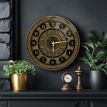 Gold Detay Cam Duvar Saati
