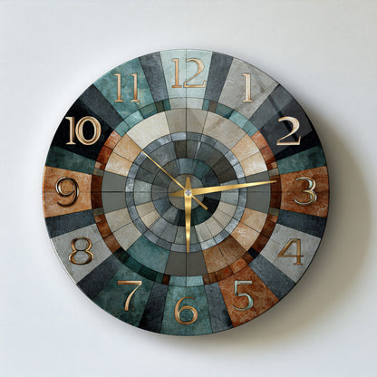 Retro Renkli Cam Duvar Saati