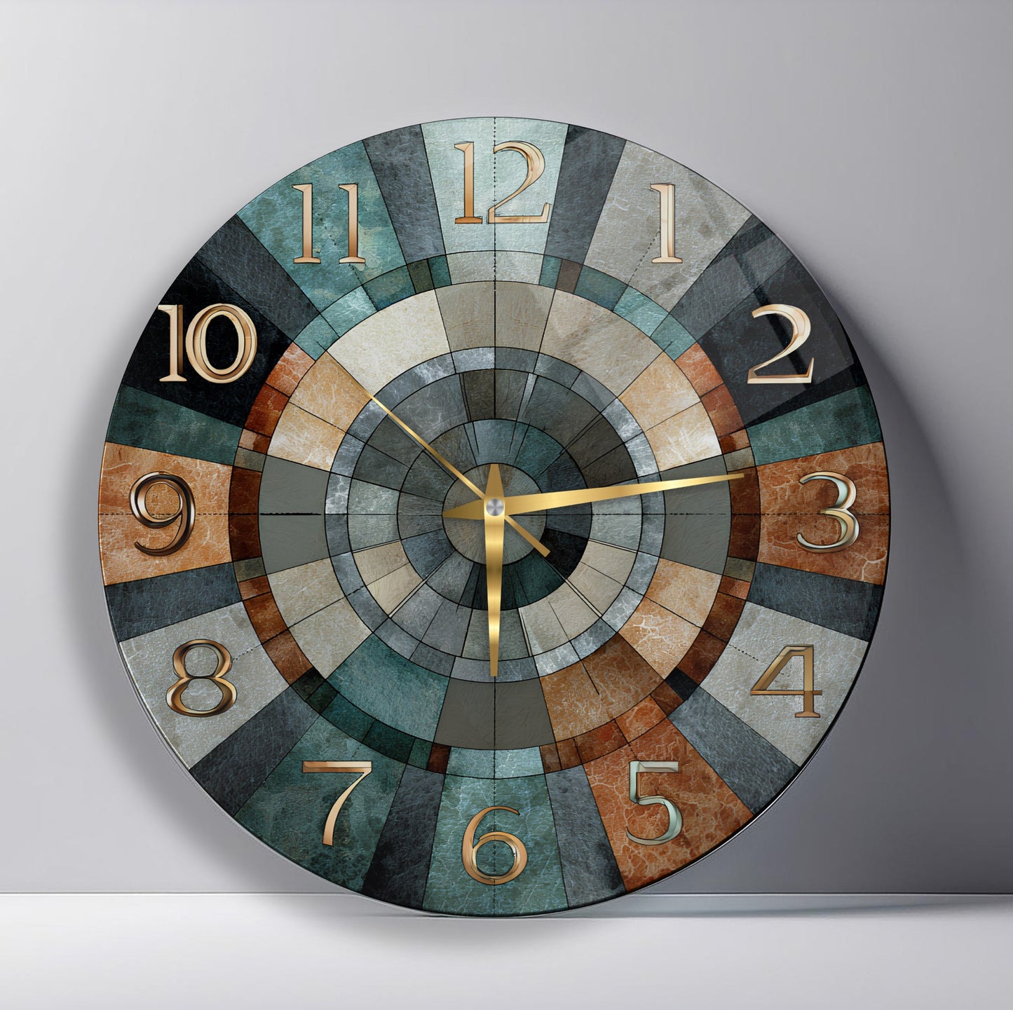 Retro Renkli Cam Duvar Saati