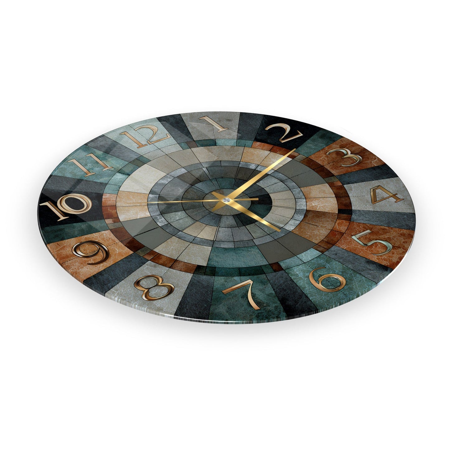 Retro Renkli Cam Duvar Saati