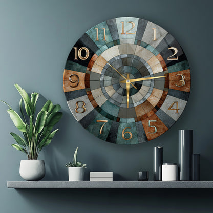 Retro Renkli Cam Duvar Saati