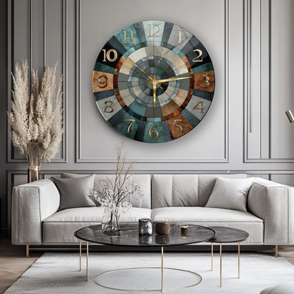 Retro Renkli Cam Duvar Saati