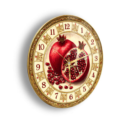 Nar Taneleri Cam Duvar Saati