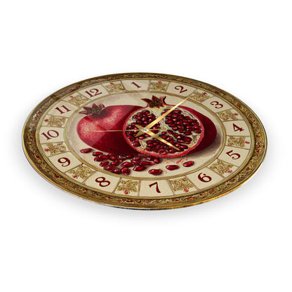 Nar Taneleri Cam Duvar Saati