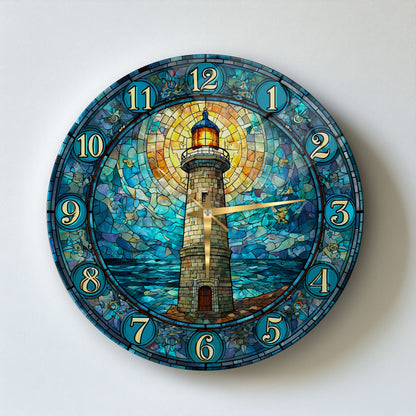 Deniz Feneri Cam Duvar Saati