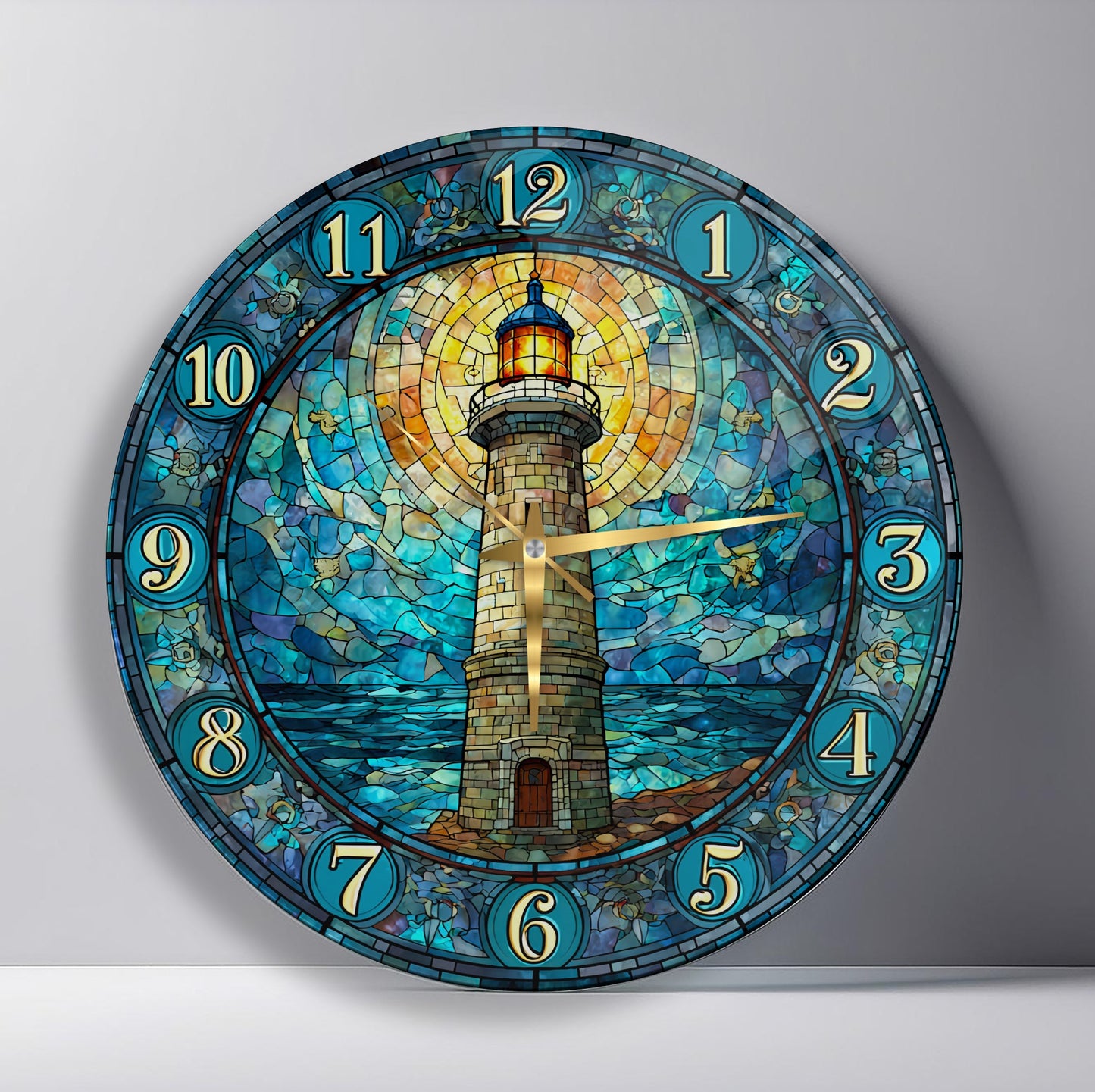 Deniz Feneri Cam Duvar Saati