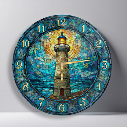 Deniz Feneri Cam Duvar Saati