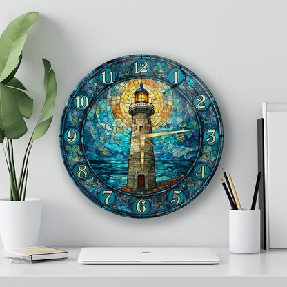 Deniz Feneri Cam Duvar Saati