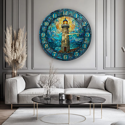 Deniz Feneri Cam Duvar Saati