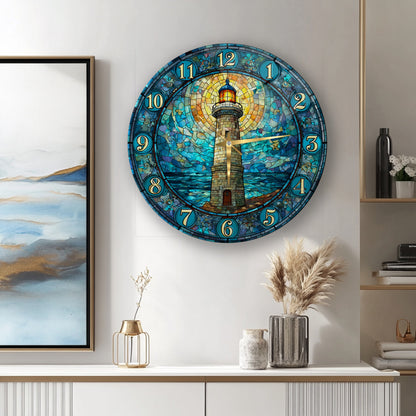 Deniz Feneri Cam Duvar Saati