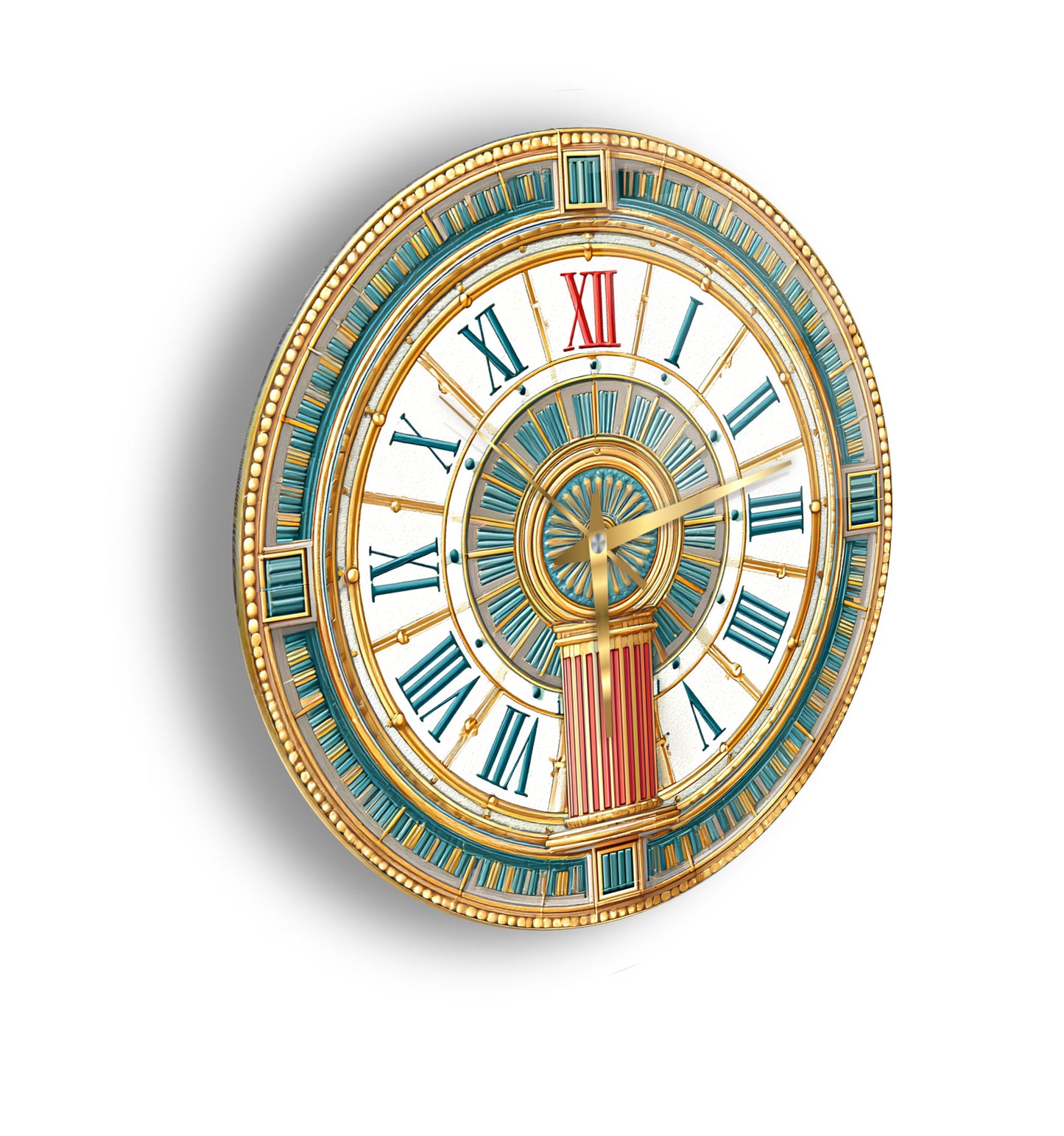 Antik Desenler Cam Duvar Saati