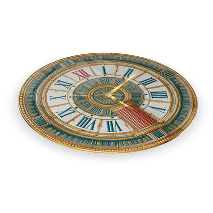 Antik Desenler Cam Duvar Saati