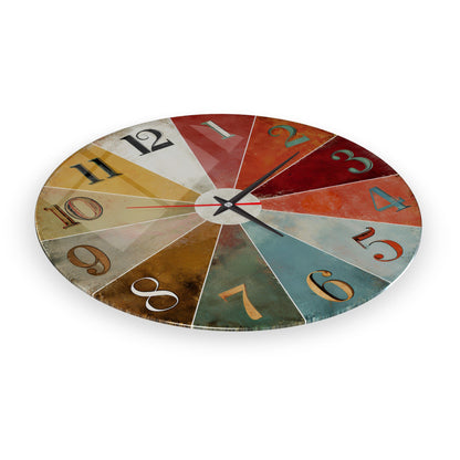 Retro Renkler Cam Duvar Saati