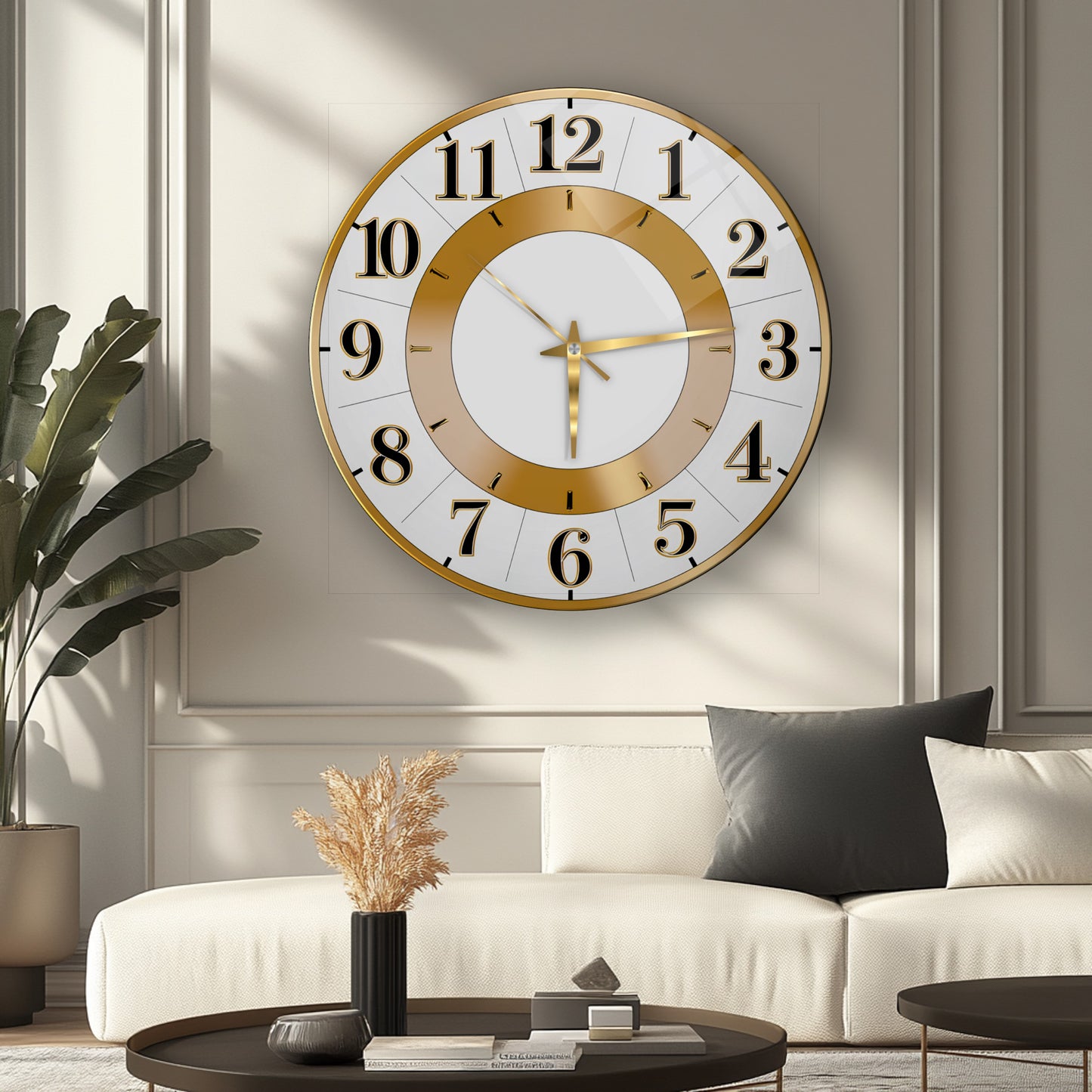 Klasik Gold Cam Duvar Saati