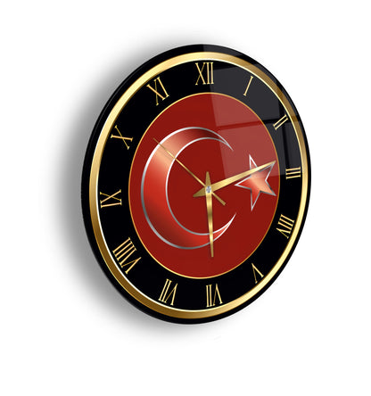 Bayrak Cam Duvar Saati