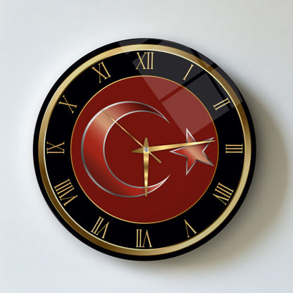 Bayrak Cam Duvar Saati