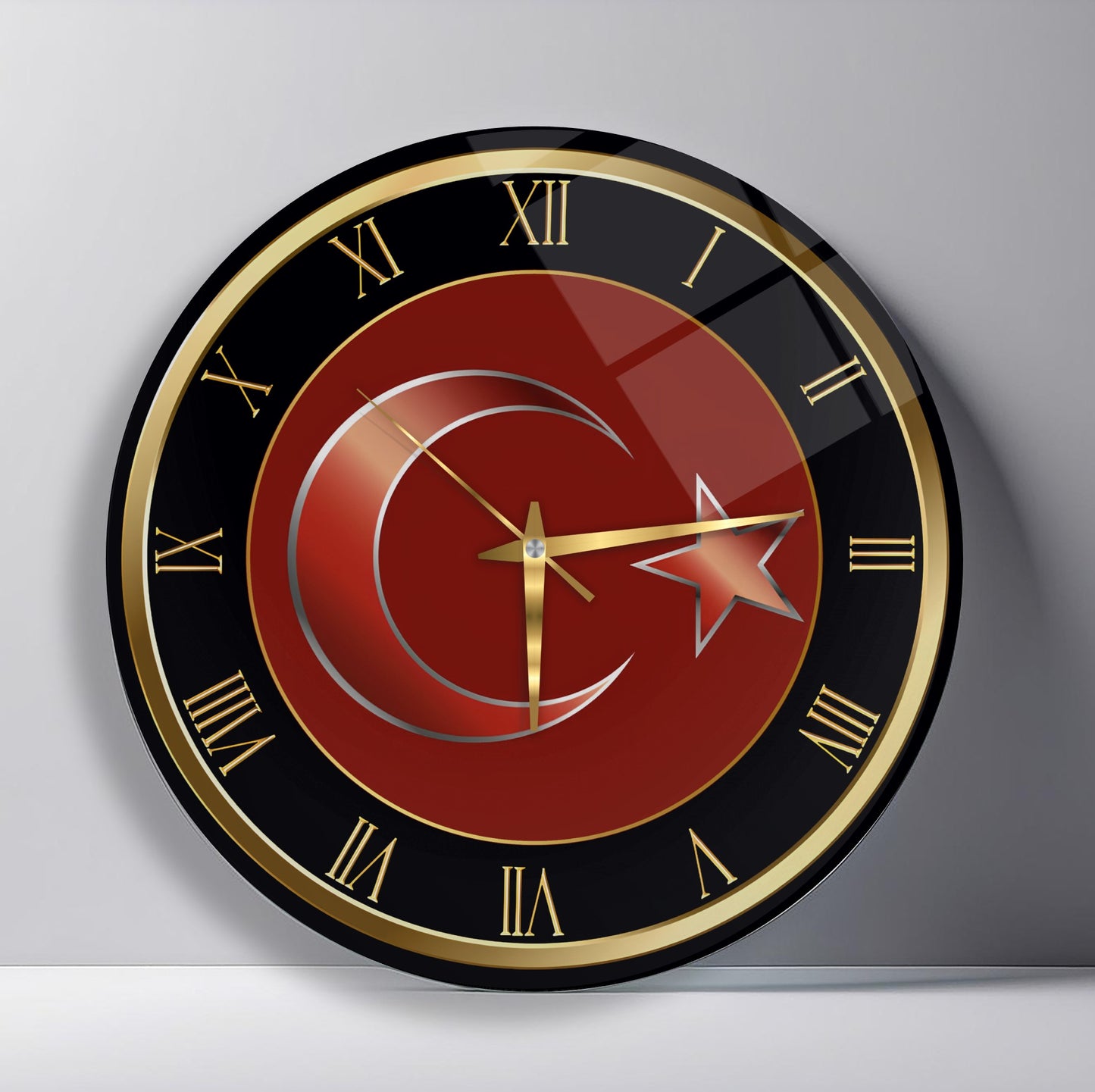 Bayrak Cam Duvar Saati