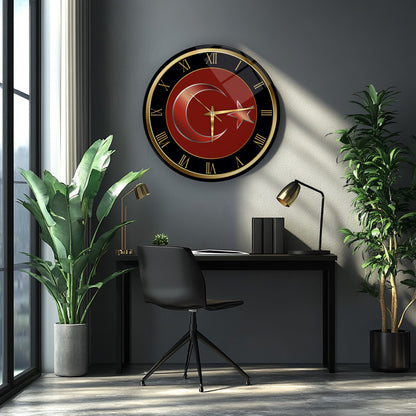 Bayrak Cam Duvar Saati