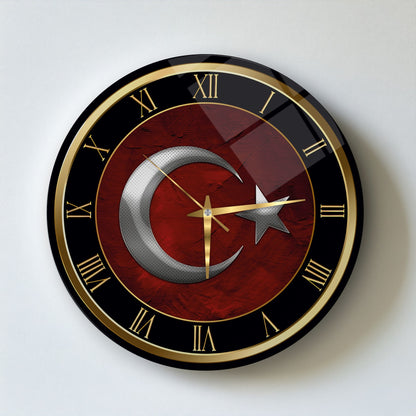 Bayrak Cam Duvar Saati