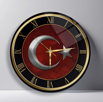 Bayrak Cam Duvar Saati