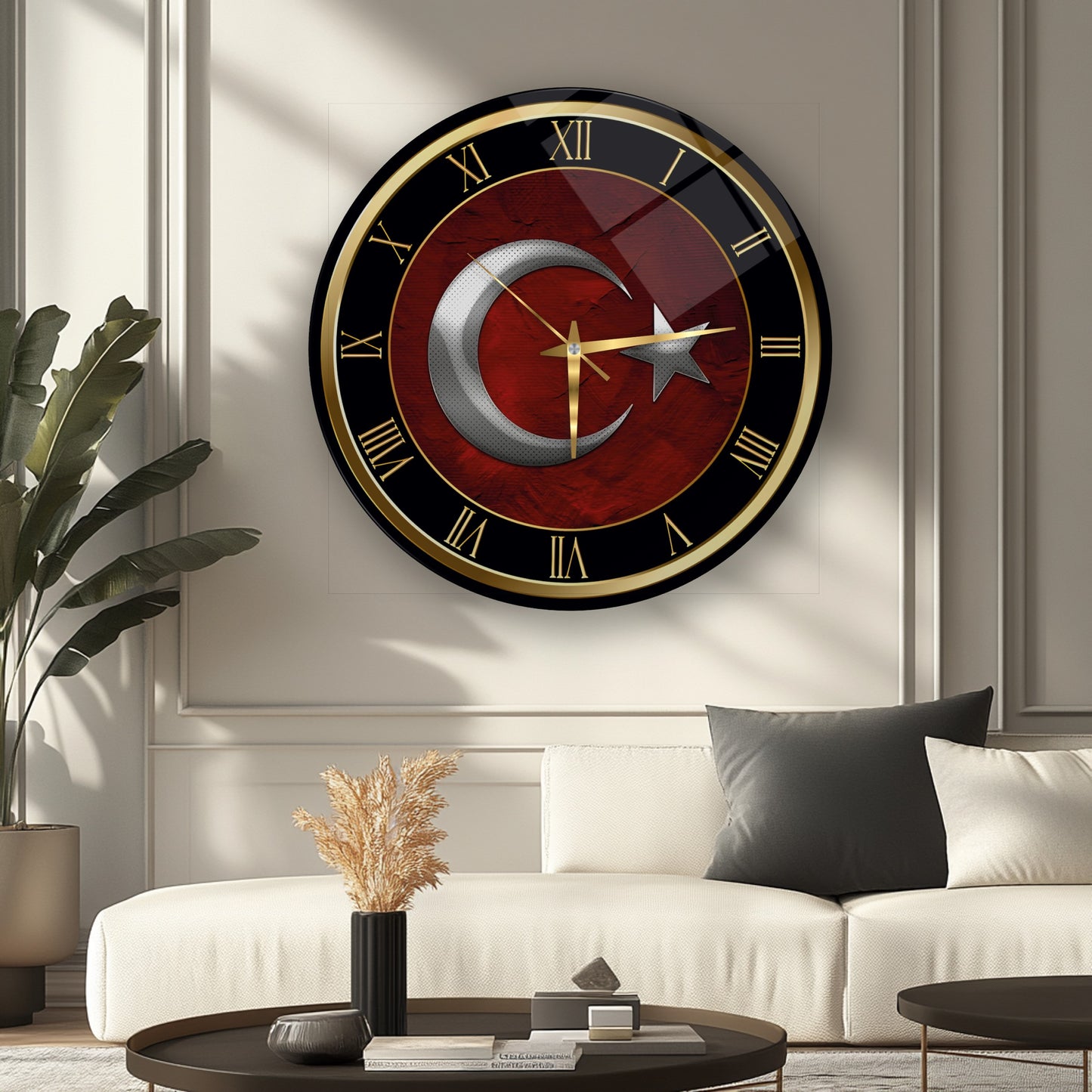 Bayrak Cam Duvar Saati