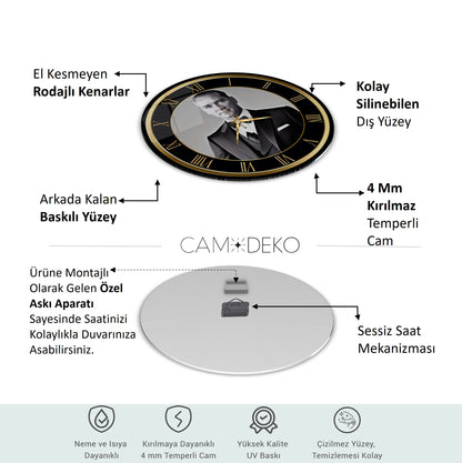 Atatürk Cam Duvar Saati