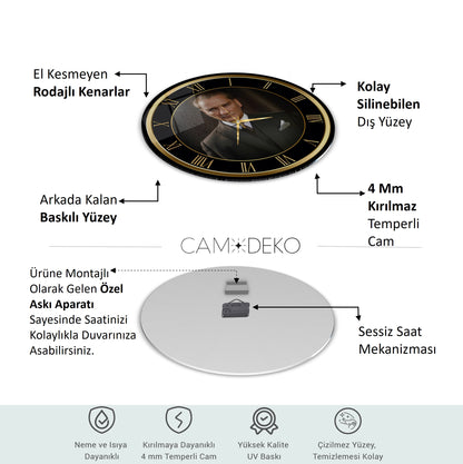 Atatürk Cam Duvar Saati